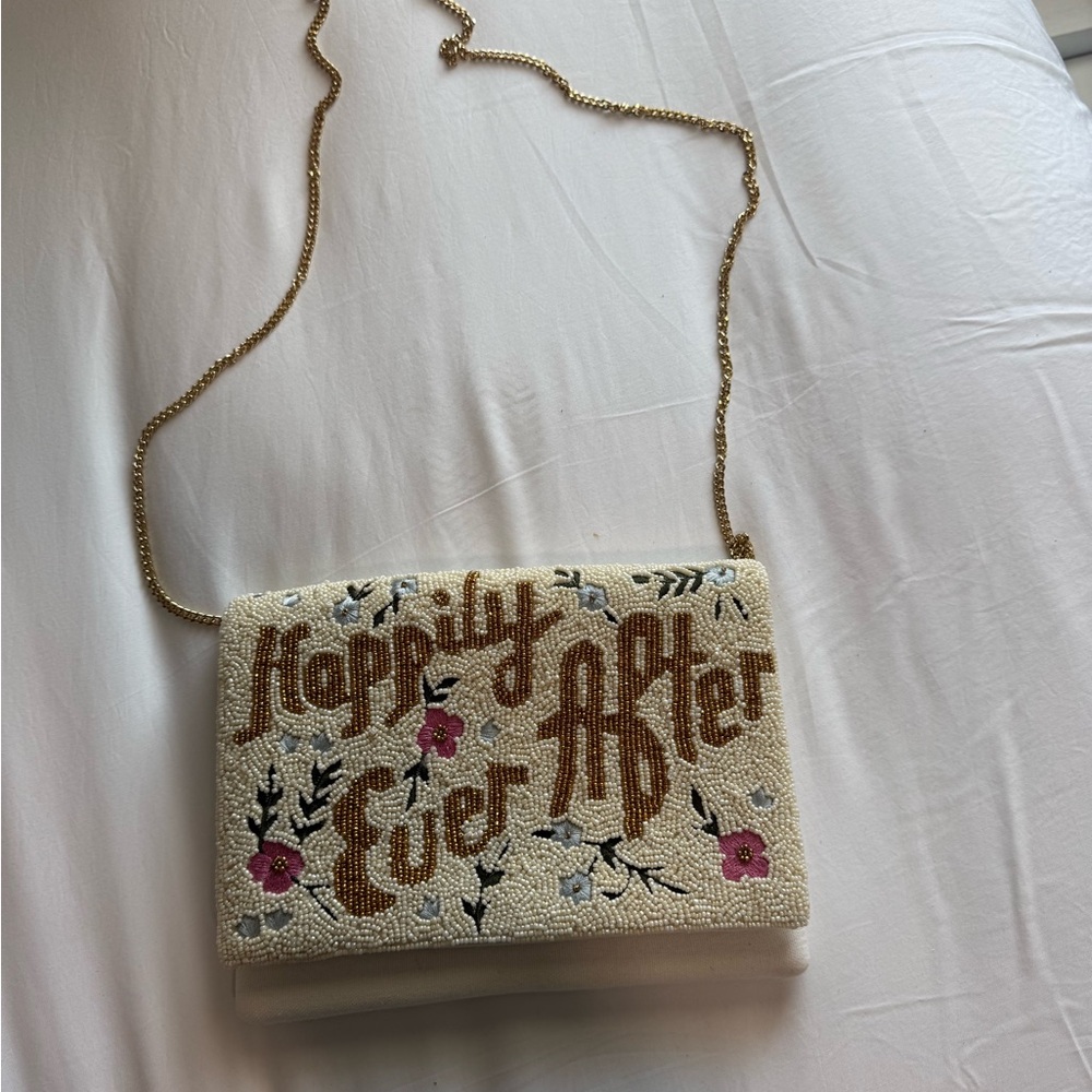 Embroidered Cream and Gold Women's Bag